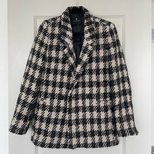 Anine Bing Diana Blazer in Tan & Black Plaid